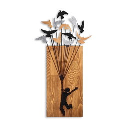 Wallity Flying Boy 2 Escultura de pared Nogal y Negro